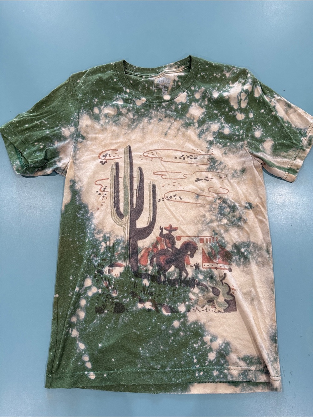 Gina Tees Green and Cream Desert Cactus Graphic Tee